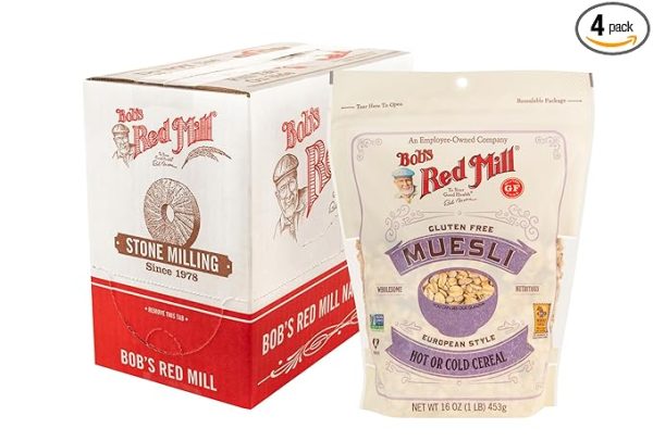 Bob's Red Mill Gluten Free Muesli Cereal, 16oz (Pack of 4)