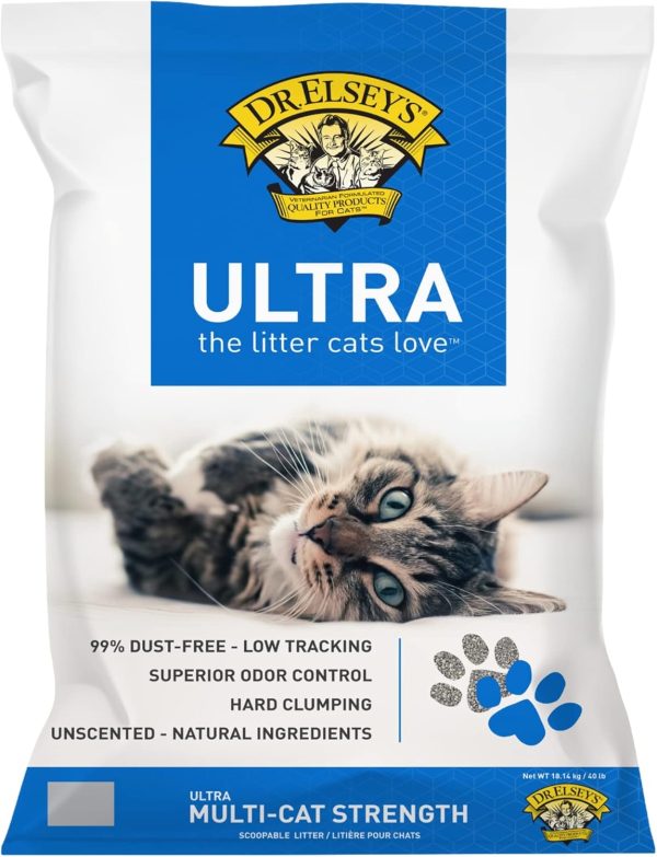 Dr. Elsey's Cat Litter - Premium Unscented Cat Litter w/ Natural Ingredients - Low Dust Superior Odor Control Cat Litter